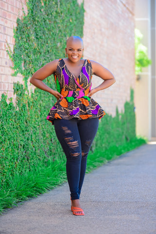 Ankara peplum blouse