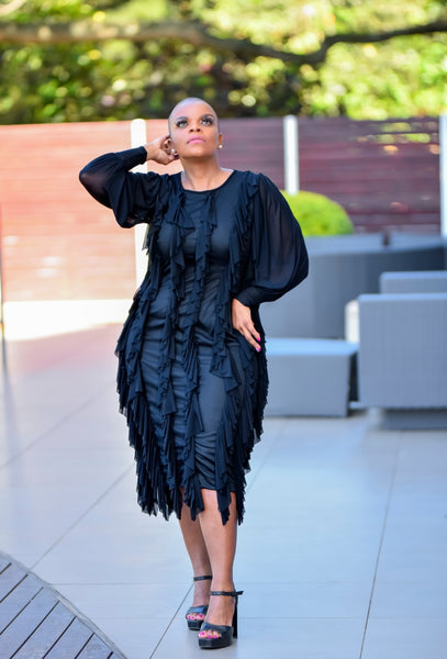 Black ruffles dress